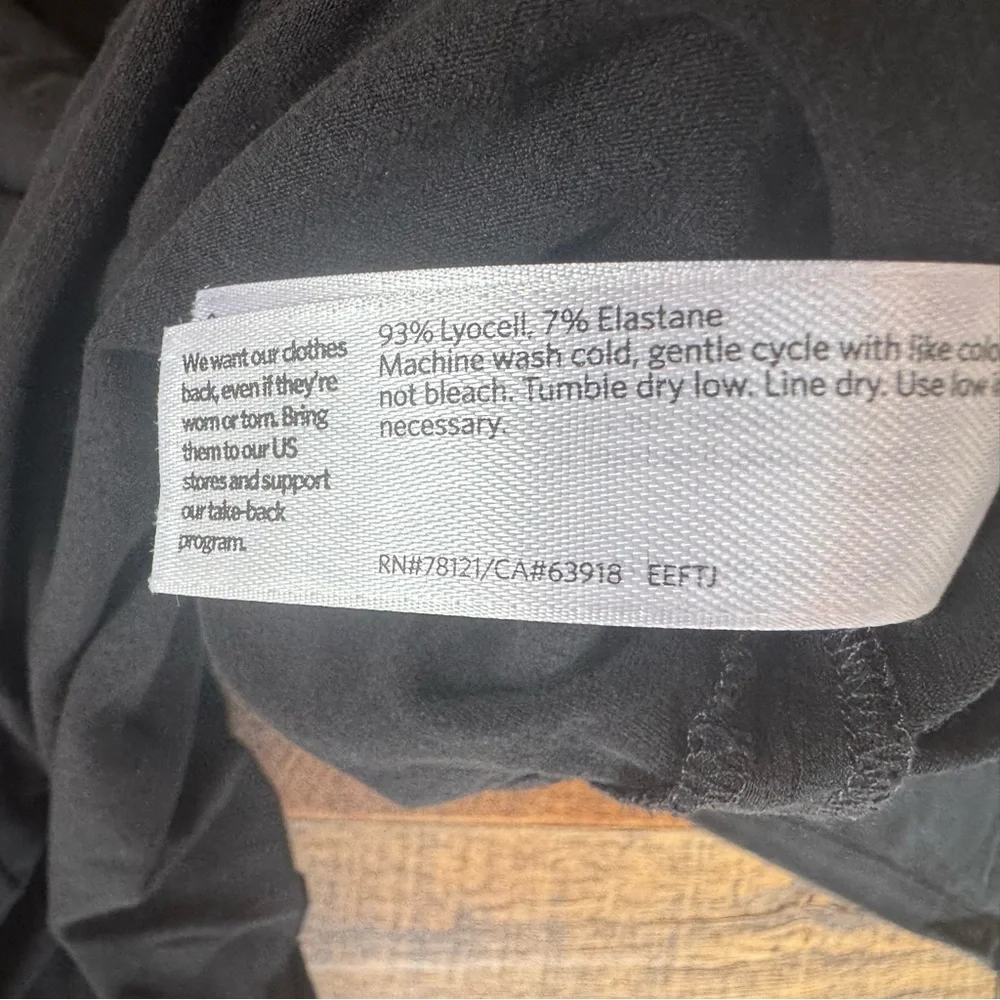 Eileen Fisher Black Lyocell Blend Tunic Top Petite Small Soft Stretch Minimalist - Picture 3 of 5